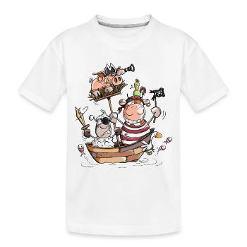 Lustige Bauernhofpiraten - Pirat - Seeräuber - Kinder Premium Bio T-Shirt - Weiß - Vorne
