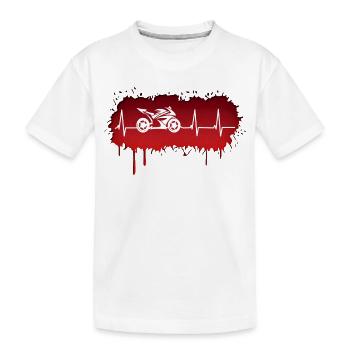 Motorrad Rennfahrer Puls - Kinder Premium Bio T-Shirt - Weiß - Vorne