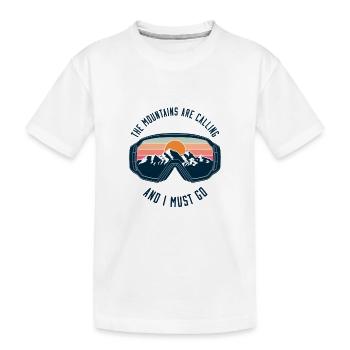 Lunettes de ski Ski de montagne - T-shirt bio Premium Enfant - blanc - Devant