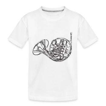 horn - Kids' Premium Organic T-Shirt - white - Front