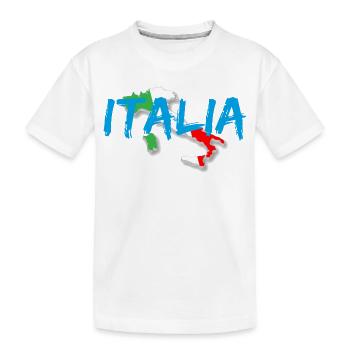 Italien blauer dreifarbiger Stiefel - Kinder Premium Bio T-Shirt - Weiß - Vorne