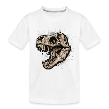 Dinosaurier / Tyrannosaurus Rex / T-Rex Dino - Kinder Premium Bio T-Shirt - Weiß - Vorne