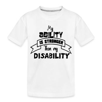 Une personne handicapée est plus forte que son handicap # - T-shirt bio Premium Enfant - blanc - Devant