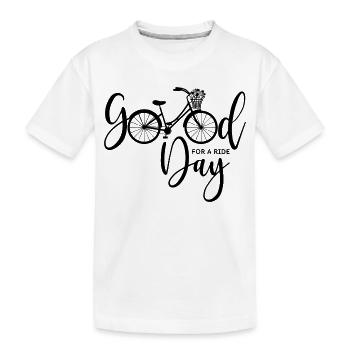 Bicycle - Good Day For A Ride - Kids' Premium Organic T-Shirt - white - Front