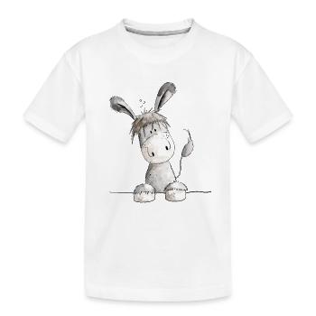 Happy donkey - animal - Kids' Premium Organic T-Shirt - white - Front