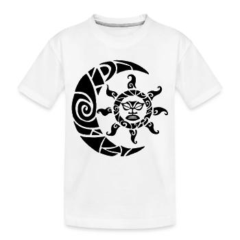 Mond, Sonne und Natur (schwarz) - Kinder Premium Bio T-Shirt - Weiß - Vorne