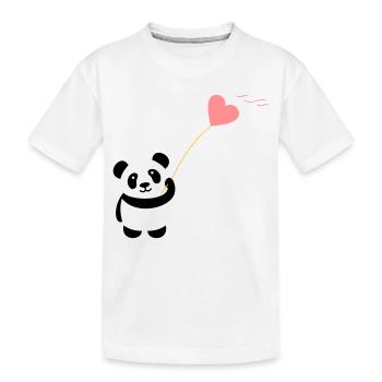 panda herz niedlich luftballon bär groß dick kusch - Kinder Premium Bio T-Shirt - Weiß - Vorne