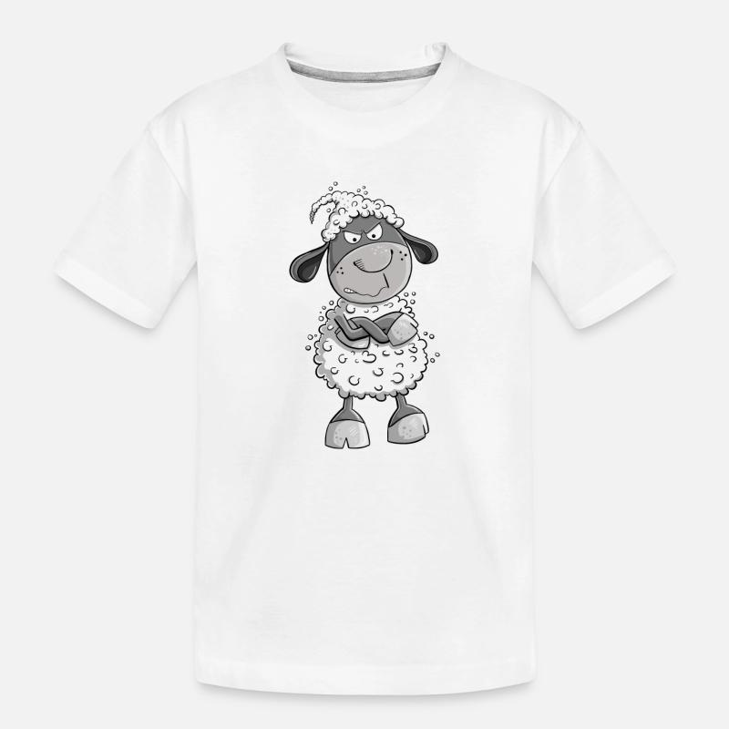 Nö Schaf I Nein Statement Comic Tiermotiv Fun - Kinder Premium Bio T-Shirt - Weiß