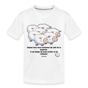 Les moutons de la majorité... - T-shirt bio Premium Enfant - blanc - Devant