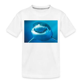 Smiling Shark Underwater - Kids' Premium Organic T-Shirt - white - Front