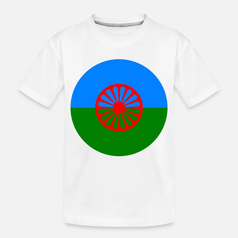 autocollant rond drapeau du peuple roumain idée cadeau - T-shirt bio Premium Enfant - blanc