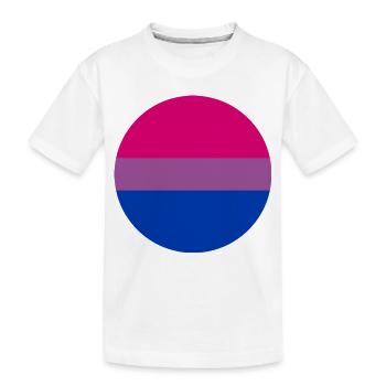 runde Aufkleber bisexuelle Stolz Flagge Aufkleber - Kinder Premium Bio T-Shirt - Weiß - Vorne