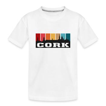Cork Ireland Travel Souvenir Skyline Irish Flag - Kids' Premium Organic T-Shirt - white - Front
