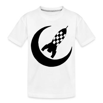 Fusée noire et demi-lune - T-shirt bio Premium Enfant - blanc - Devant