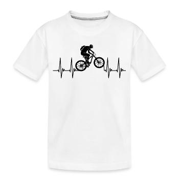 EGK; Bike, mountain bike, heartbeat, ride bike - Kids' Premium Organic T-Shirt - white - Front