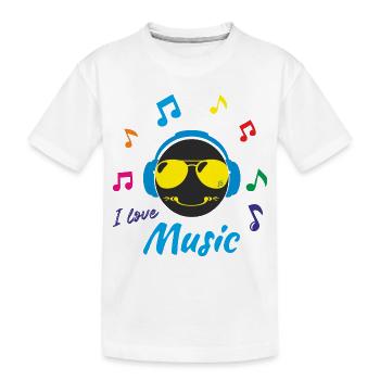 I love Music - Kids' Premium Organic T-Shirt - white - Front