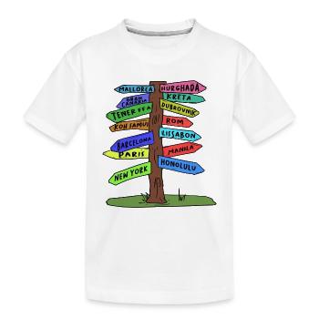 Urlaub Ferien Reisen Verreisen Sommer Sonne Meer - Kinder Premium Bio T-Shirt - Weiß - Vorne
