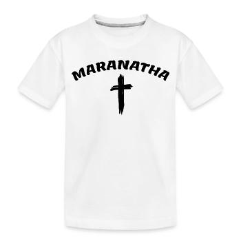 Maranatha Jesus is coming soon! Present gift idea - Kids' Premium Organic T-Shirt - white - Front