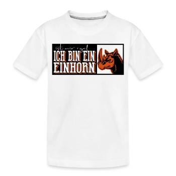 Einhorn unicorn lustig dub nas horn - Kinder Premium Bio T-Shirt - Weiß - Vorne