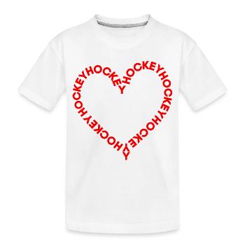 Hockey Valentinstag Herz - Herz - Herz - Kinder Premium Bio T-Shirt - Weiß - Vorne