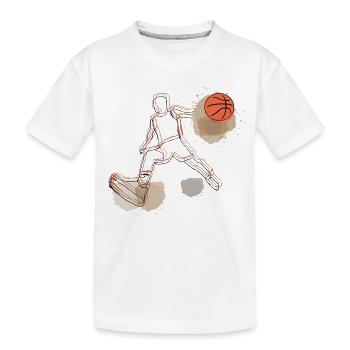 basket- - T-shirt bio Premium Enfant - blanc - Devant
