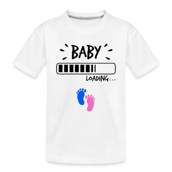 Bébé pieds grossesse naissance bébé famille - T-shirt bio Premium Enfant - blanc - Devant
