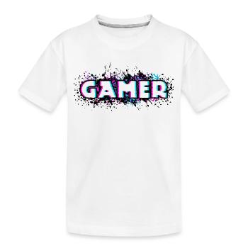 Gamer Gambler Cool Video Games Game Console Nerd - Kids' Premium Organic T-Shirt - white - Front