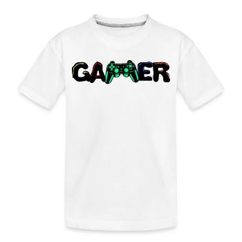 Gamer Games Zocker Controller Spielkonsole Spieler - Kinder Premium Bio T-Shirt - Weiß - Vorne