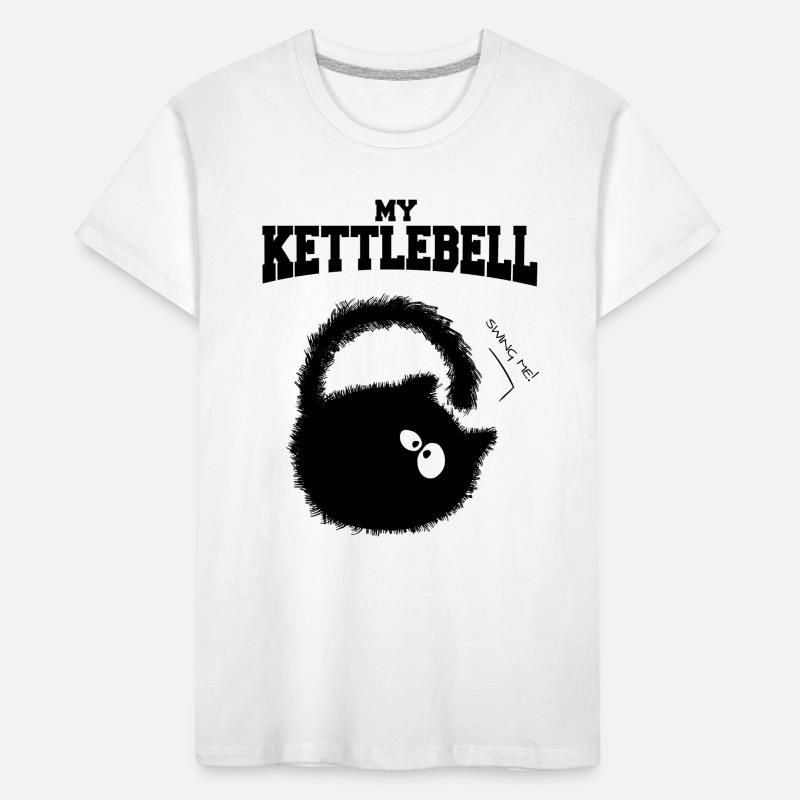 Meine Kettlebell oder Kitte .. Glocke. Kinder Premium Bio T-Shirt