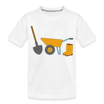 Gartenarbeit - Kinder Premium Bio T-Shirt - Weiß - Vorne