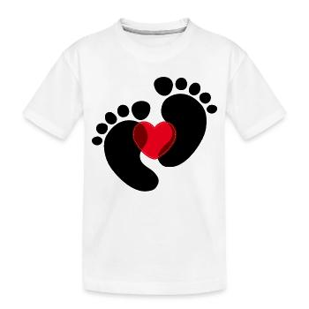 Coeur Enceinte Pieds bébé - T-shirt bio Premium Enfant - blanc - Devant