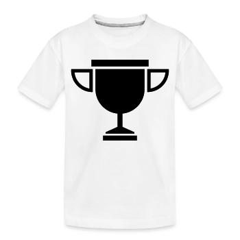 Pokal - Kinder Premium Bio T-Shirt - Weiß - Vorne