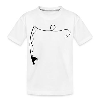 fishing rod - Kids' Premium Organic T-Shirt - white - Front