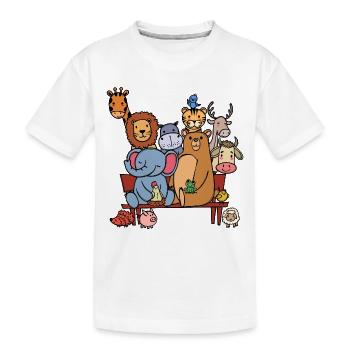 Tierwelt Lebewesen Bär Elefant Löwe Cool - Kinder Premium Bio T-Shirt - Weiß - Vorne