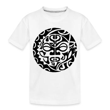 Tête de mort polynésienne noire - T-shirt bio Premium Enfant - blanc - Devant