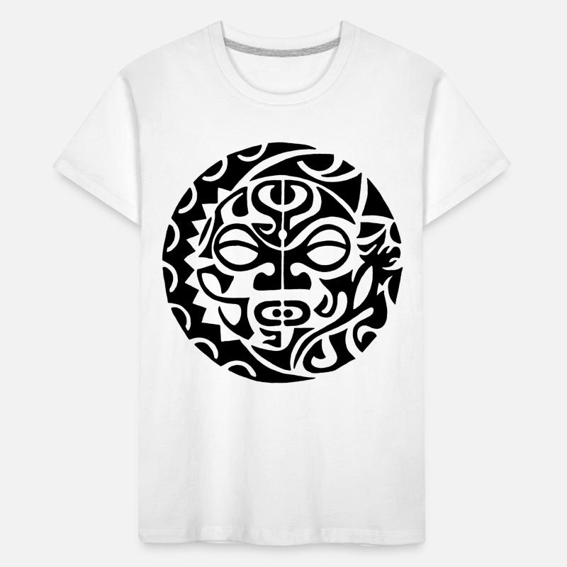Schwarzer polynesischer Todeskopf Kinder Premium Bio T-Shirt