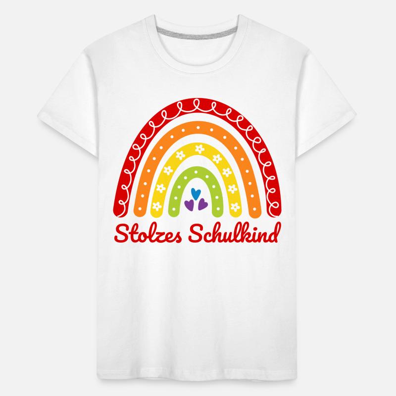 Stolzes Schulkind Boho Regenbogen bunt Einschulung Kinder Premium Bio T-Shirt