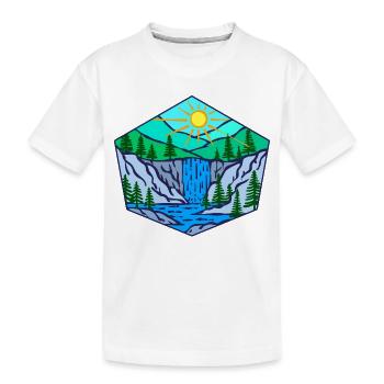 Natur Wasserfall Umwelt Bäume - Kinder Premium Bio T-Shirt - Weiß - Vorne