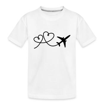 Flugzeug - Kinder Premium Bio T-Shirt - Weiß - Vorne