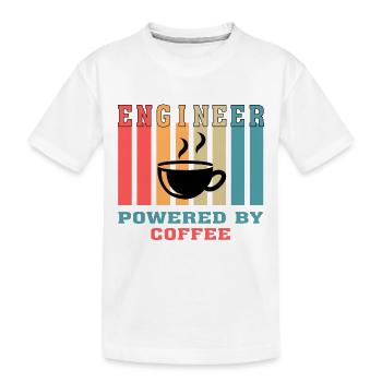 Drôle d’ingénieur propulsé par coffee gift for Engineer - T-shirt bio Premium Enfant - blanc - Devant