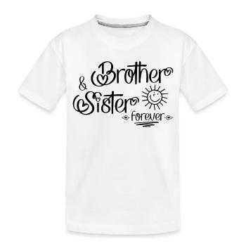 Frère et sœur - T-shirt bio Premium Enfant - blanc - Devant