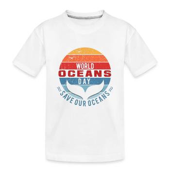 Welttag der Ozeane - Rettet unsere Ozeane - Kinder Premium Bio T-Shirt - Weiß - Vorne