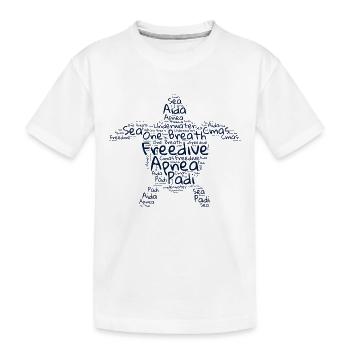 Freedive - Tortue des nuages de mots - T-shirt bio Premium Enfant - blanc - Devant
