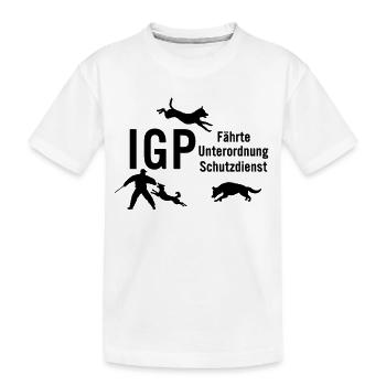 IGP Hundesport - Black - Kinder Premium Bio T-Shirt - Weiß - Vorne
