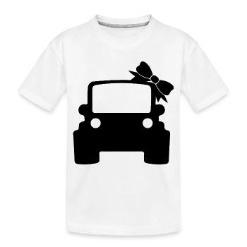 Femme avec véhicule tout-terrain - T-shirt bio Premium Enfant - blanc - Devant