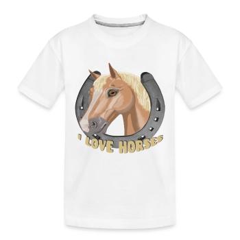 J’aime les chevaux cheval cheval - T-shirt bio Premium Enfant - blanc - Devant