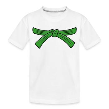 Karategürtel, Grüngurt Grad Kyu Karate Student - Kinder Premium Bio T-Shirt - Weiß - Vorne