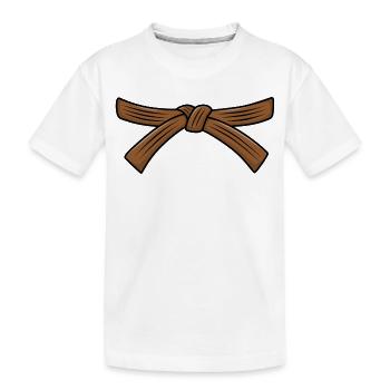 Judo Gürtel Jiu-Jitsu Braungurt Judo 1. Kyu Obi - Kinder Premium Bio T-Shirt - Weiß - Vorne
