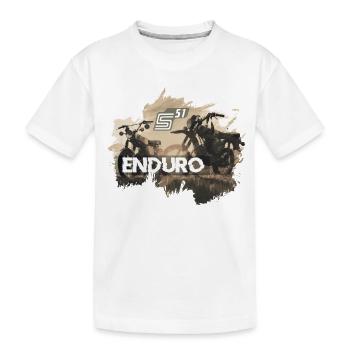 2 Enduro S51 au coucher du soleil - T-shirt bio Premium Enfant - blanc - Devant