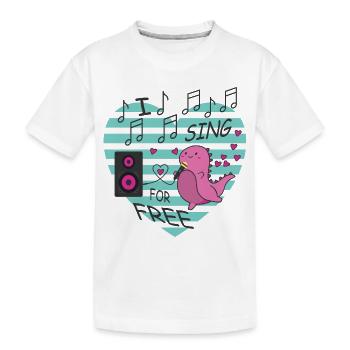 Ich Singe kostenlos - Kinder Premium Bio T-Shirt - Weiß - Vorne